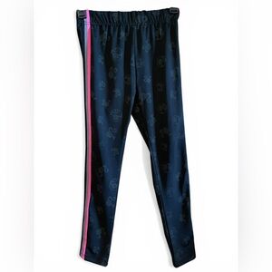 Barbie Girls Large Silhouette Track Pants Black Pink Side Stripe Leggings
